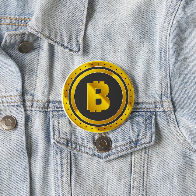 Gul Bitcoin-symbol Digital valuta Knapp (Skapare uppladdad)