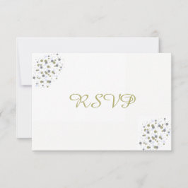 Gul blå konfettipunkter RSVP OSA Kort