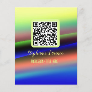 Gul blå QR-kod lägg till namn yrke titel bild