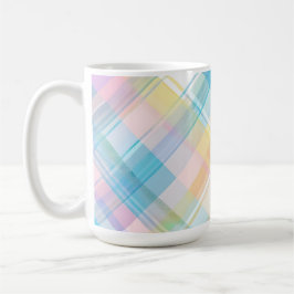 GUL BLÅ ROSA LILA PÅSK RANDIGT MÖNSTER KAFFEMUGG