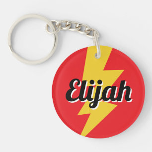 Gul blixtnedslag flash logotyp anpassat namn