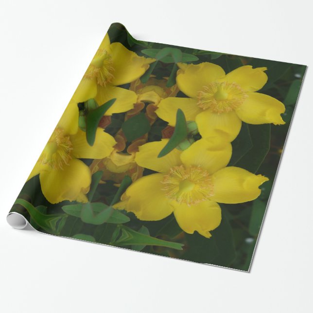 Gul blomfotografi  Inpackningspapper Presentpapper (Utrullad)