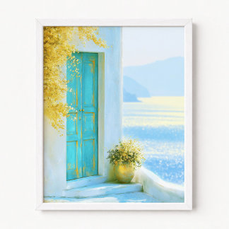 Gul blomkruk illustration poster