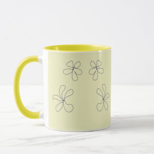 gul blomkruka mugg (Vänster)