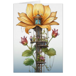 Gul Blomma Adressändringskort OBS Kort