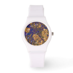 Gul blomma armbandsur
