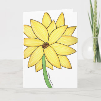 Gul Blomma Blank Kort