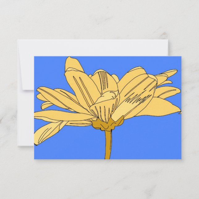 Gul blomma kort (Framsida)