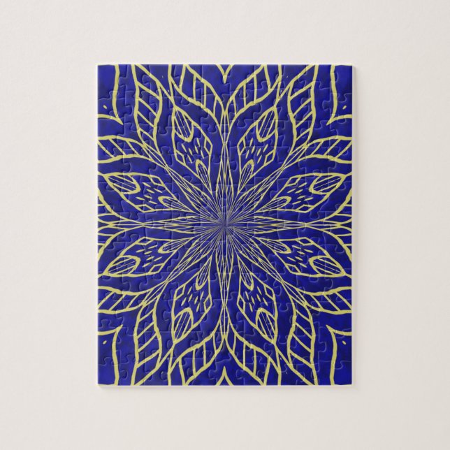 Gul Blomma Mandala Pussel (Vertikal)