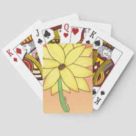 Gul blomma med orange bakgrund casinokort