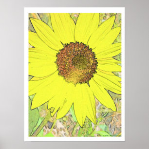 Gul blomma poster