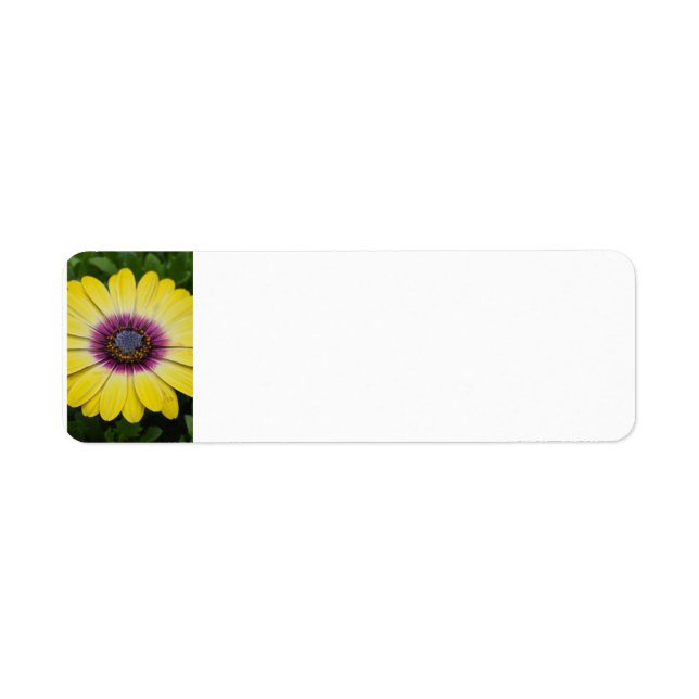 Gul blomma returadress etikett (Framsidan)