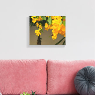 Gul Blommas Skönhet Canvastryck