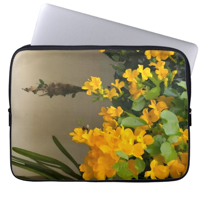 Gul Blommas Skönhet Laptop Fodral (Framsidan)