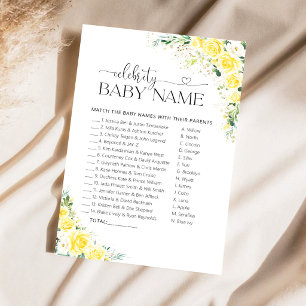 Gul Blommig Bebis-fest Kändis-bebis Namn-lek