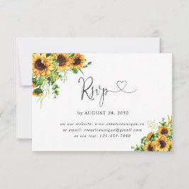 Gul Blommig Bröllops RSVP-kort Online OSA Kort