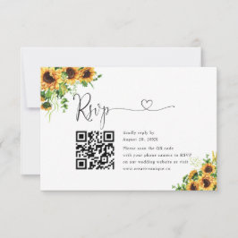 Gul Blommig Bröllopswebbplats QR-kod RSVP OSA Kort