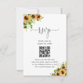 Gul Blommig Bröllopswebbplats QR-kod RSVP OSA Kort