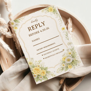 Gul Blommig Elegant Designsvar OSA Kort