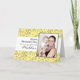 Gul Blommig Foto Glad Mors Dag Kort