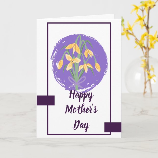 Gul Blommig Glad Mors Dag-kort Kort (Gul blomma)
