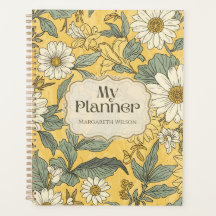 Gul Blommig Kalender Planerare Student Antecknings