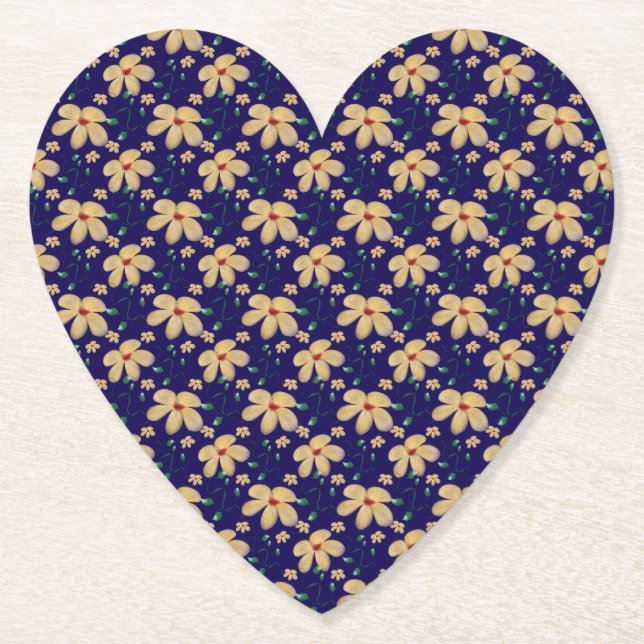 Gul blommig mönster underlägg papper (Framsida)