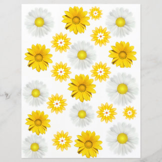 Gul Blommig Scrapbookpapper
