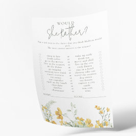 Gul Blommig | Skulle Hon Hellre Baby Shower Spel