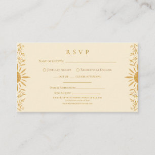 Gul Blommig Solsken Bröllop RSVP-kort Tilläggskort