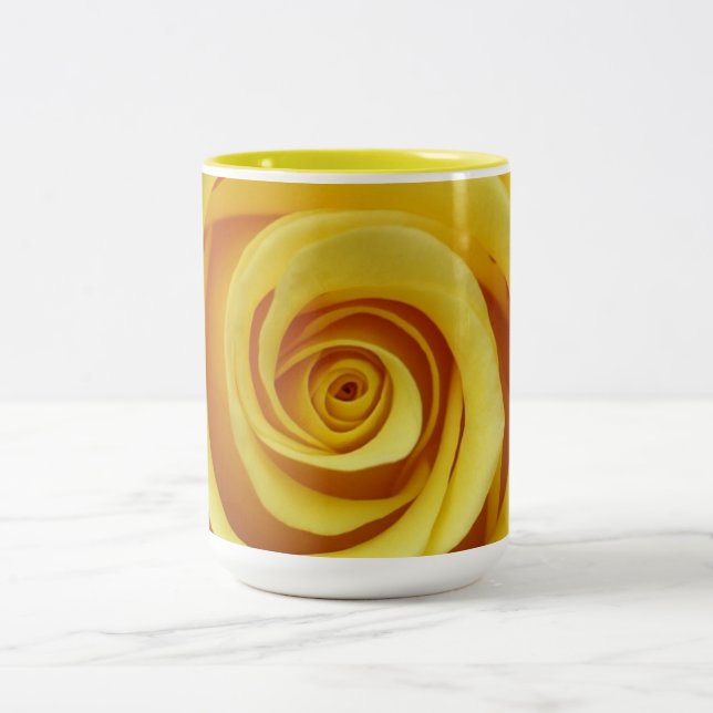 Gul blommigt Två-Tonad mugg (Center)