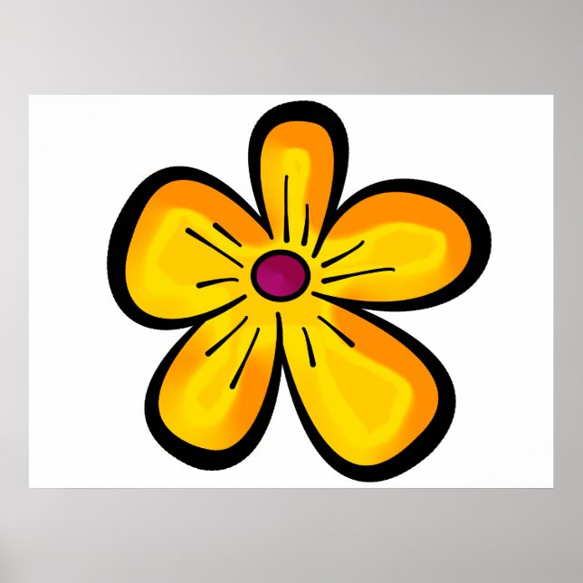 Gul blommotiv poster (Framsidan)