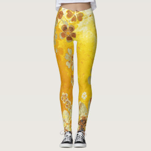 Gul blomster leggings