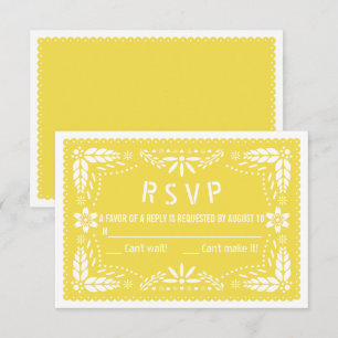 Gul blomster-"papel picado" folk art baby shower OSA kort