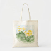 Gul blomsterhandväska