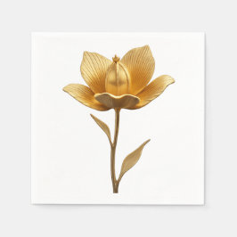 Gul blomsterpapper servett