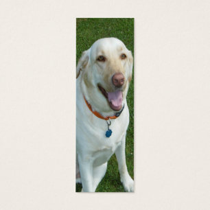 Gul bokmärke för Labrador Retriever med initiale Litet Visitkort