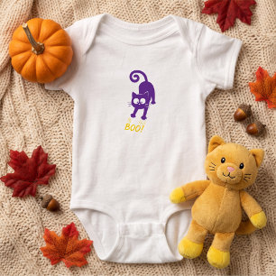 Gul Boo Lila katt Halloween T Shirt