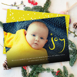 Gul Borstad Glädje Kalligrafi Jul Foto Julkort