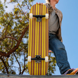 Gul Brun Stilfull Randig Mönsterdesign  Mini Skateboard Bräda 18,5 Cm