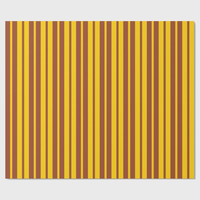 Gul Brun Stilfull Randig Mönsterdesign  Presentpapper (Platt)