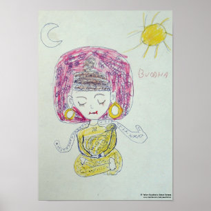 Gul Buddha affisch