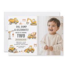 Gul byggtruck 2-års födelsedag