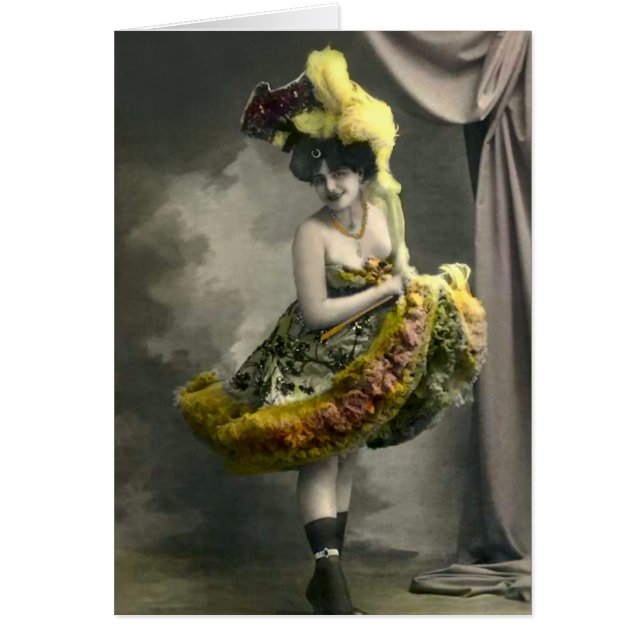 Gul Cancan Hälsningskort (Framsidan)