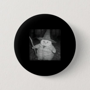 Gul Cat-Konstig Funny Halloween-kattnummer Knapp