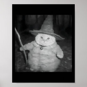 Gul Cat-Konstig Funny Halloween-kattnummer Poster