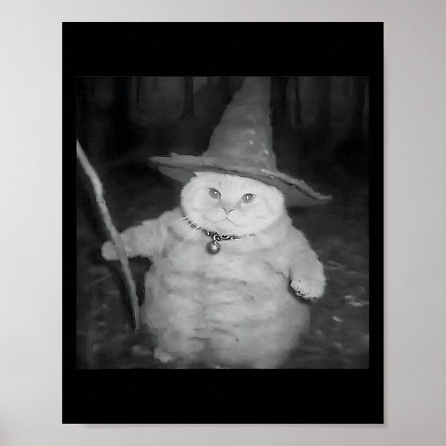Gul Cat-Konstig Funny Halloween-kattnummer Poster (Framsidan)