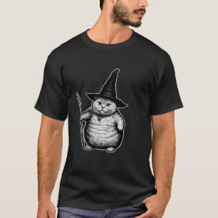 Gul Cat-Konstig Funny Halloween-kattnummer T Shirt