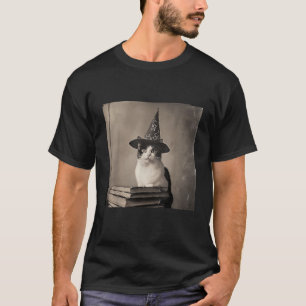 Gul Cat-Konstig Funny Halloween-kattnummer T Shirt