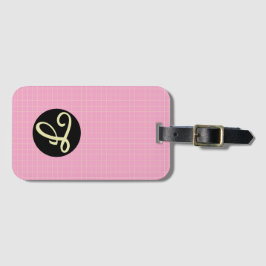 Gul cell rosa rutigt mönster modern elegant bagagebricka